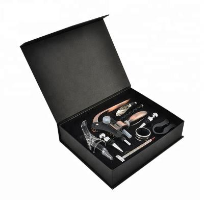 China 2022 New Gray Stripe Gift Box Red Disposable Wine Opener Kit Tool Set Corkscrew Accessories Fashionable Luxury Gift Set Current for sale