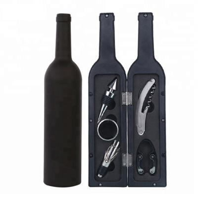 China Hot Sale 5pcs Red Wine Bottle Design Wine Opener Accessories Disposable Kit Set Present Set Festival Gift for sale