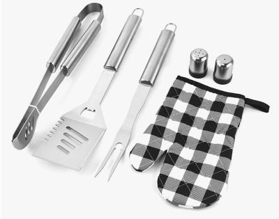 China 2022 Hot Selling Portable Outdoor Camping Picnic Party Hot Sale Apron Stainless Steel BBQ Cookware Set Premium Tool Kit for sale