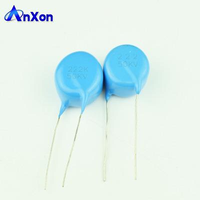 China High Voltage 50KV 2200PF 222 High Voltage Lead Type Disc Size Ceramic Capacitor for sale