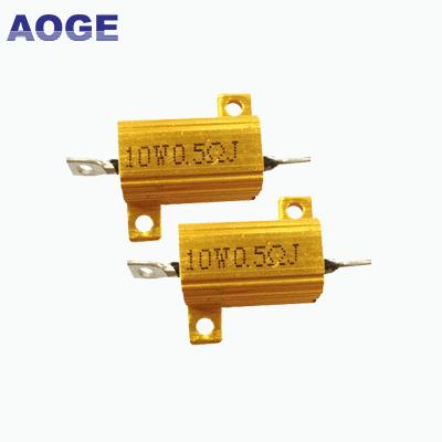 China Gold Metal Shell Case Heatsink Resistance Resistor RX24 High Power Aluminum Resistor Metal Case for sale