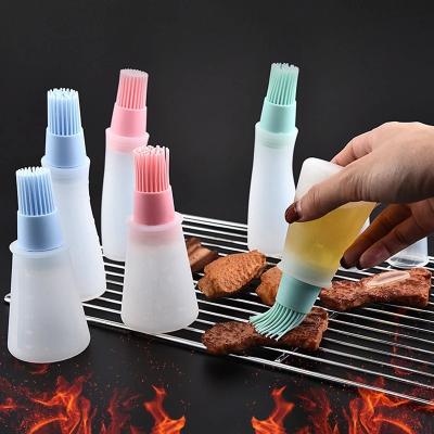 China 2022 new fashion viable silicone oil bottle brush barbecue oil brush kitchen instrument creative barbecue seasoning brush for sale