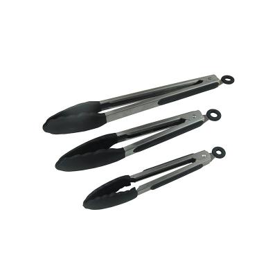 China 2022 Hot Viable Amazon Sales Stainless Steel Food Tongs With Silicone Tips Heat Resistant BBQ Grill Kitchen BBQ Tongs for sale