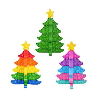 China Newest Cute Cartoon Christmas Tree Bubble Bubble Toy Creative Zesty Popper Color Christmas Popper For Christmas Busty Person for sale