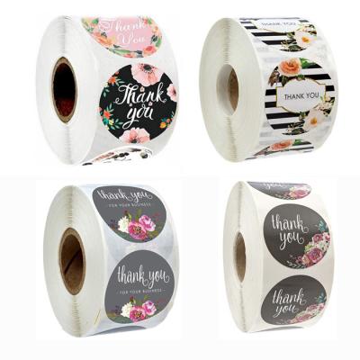 China Waterproof Customize Waterproof Stickers Printing Adhesive Packaging Labels Thank You Sticker Roll for sale