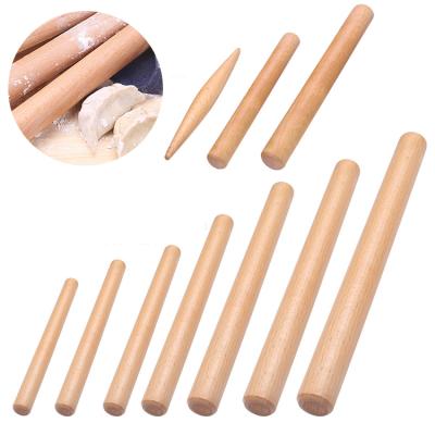 China Sustainable Wholesale Kitchen Baking Wood Noodle Stick Solid Wood Mini Dough Rolling Pins for sale