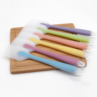 China Sustainable Amazon Custom Cake Creams 6 Pcs Baking Translucent Silicone Spatula Set With Logo for sale