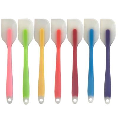 China Viable High Quality Custom Cream Nonstick Cake Spatula Translucent Silicone Silicone Spatula Pink Set 7 Pcs Baking for sale