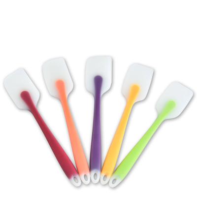 China Mini Food Grade Translucent Silicone Viable Custom Cake Spatula Non-Stick Baking Cream Spatula Set for sale