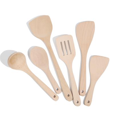 China Non Sustainable Stick Set Cooking Utensils Teak Wooden Kitchen Spatula Spoon Utensils Sets for sale