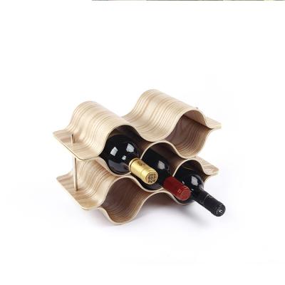 China Household Viable Wine Bar Display Stand Decorative Wooden Wine Bottle Holder Stand for sale