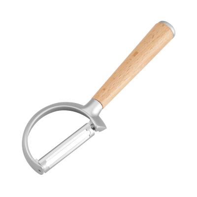 China Household Kitchen Sustainable Manual Apple Peeler Fruit Vegetable Potato Carrot Peeler Wooden Handle Paring Knife for sale