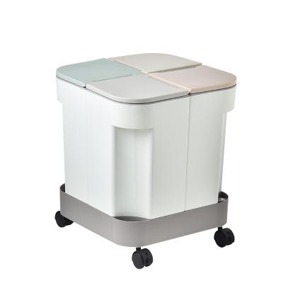 China Four-Grade Durable Rectangular Household Bathroom Living Room Rubbish Bin Flip Lid Toilet Plastic Kitchen Waste Bin Hand Press for sale