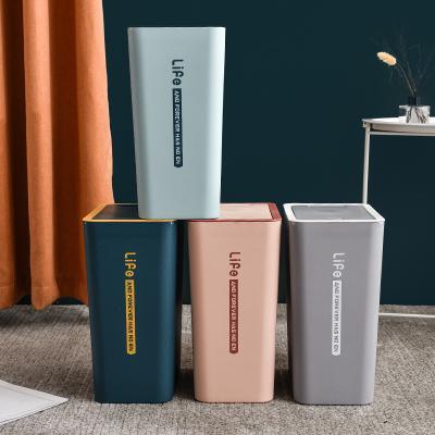 China Sustainable Indoor Trash Cans Recycle Plastic Trash Can Hotel Bathroom Garbage Standing Rubbish Bin for sale