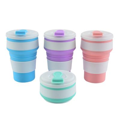 China 350ml Travel Food Grade Coffee Silicone Sustainable Drinking Collapsible Cup BPAFree for sale