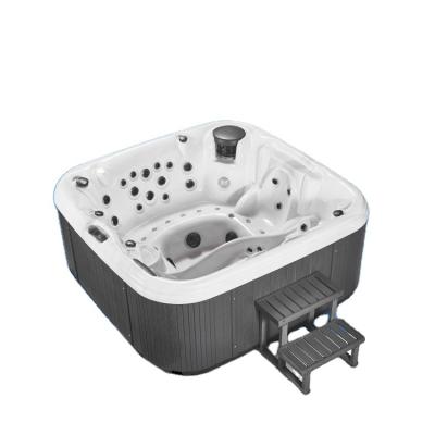 China JCAQUA Hot Sale Modern Luxury Massage Bath Spa Outdoor Whirlpool Baths For 4 Person Black Massage Bathtub for sale