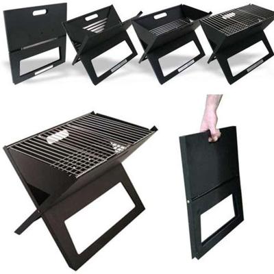 China Easily Assembled Black Outdoor Simple Portable Folding Charcoal Barbecue Grill for sale