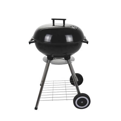 China Easily Assembled 17 Inch Black Apple Carbon Grill Weber Style Three Leg Charcoal Grilling Smoker Round Outdoor Kettle Cart BBQ Grill for sale