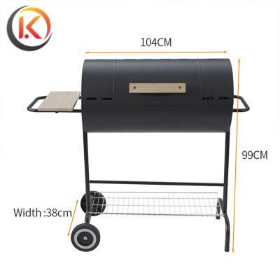 China Easily Assembled High Quality Outdoor Black BBQ Grill Stove Cart BBQ Grills With Side Table for sale