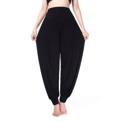 China Women Breathable Plus Size Elastic Breathable Fitness Wide Leg Yoga Pants Loosen Casual Women Fitness Yoga Pants for sale