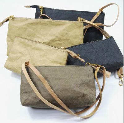 China Recyclable Drive For Washable Kraft Paper Ladies Handbag for sale