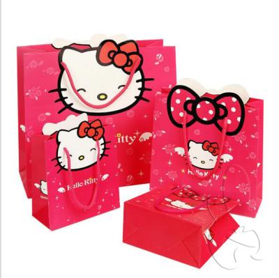 China Recyclable red hello kitty paper bags manufacturers in china for sale