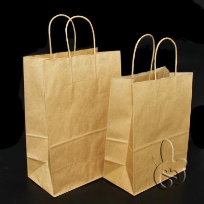 China BIODEGRADABLE Custom Logo Printed Brown Kraft Paper Take Away Food Packaging Gift Shopping Paper Bag for sale