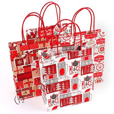 China New Disposable Customizable Christmas Tote Bag Creative Gift Garment Packaging Paper Bag for sale