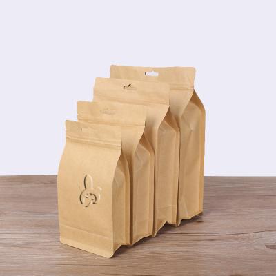 China BIODEGRADABLE Thick Inner Aluminum Octagonal Sealing Kraft Paper Bag for sale