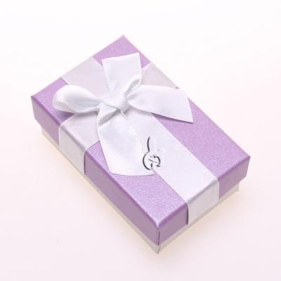 China Hot Sale Recycled Packaging Materials 2018 Small Bow Tie Necklace Purple Earring Costume Jewelry Cardboard Box for sale