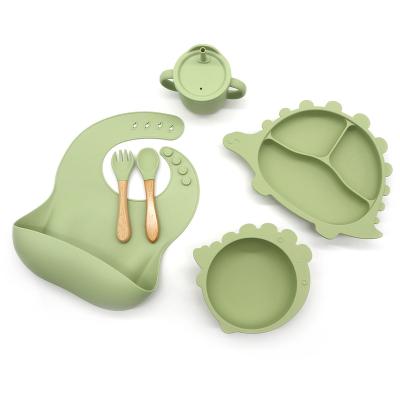 China Sustainable amazon top seller 2022  silicone baby feeding set 6pcs for sale