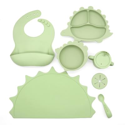 China Sustainable silicone baby feeding set for sale