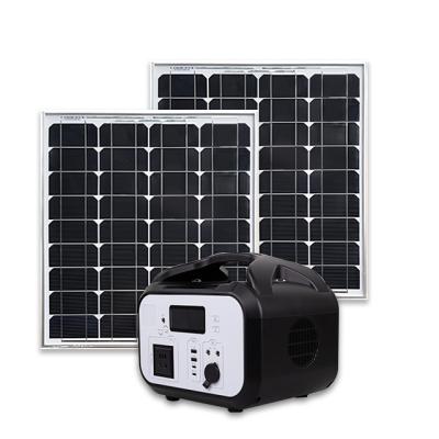 China New outdoor or home high efficiency 100W power mini installing solar panels with portable 600W lifepo4 battery charging solar power station for sale