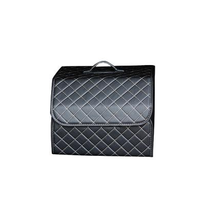 China Business Car Backseat Trunk Organizer PU Leather Car Cargo Organizer Storage Box for Truck SUV Van for sale