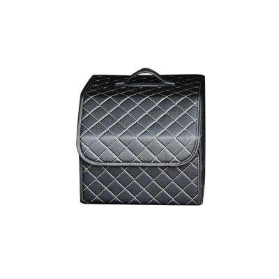 China Business Hot Selling Leather Folding Cargo Storage Box Car Trunk Back Seat Organizer for sale