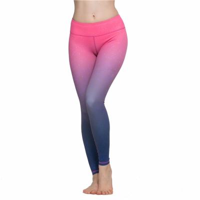 China High Quality Antibacterial Gym Leggings Color Shade Sublimation Print Galaxy Pattern Colorful Leggings For Women for sale