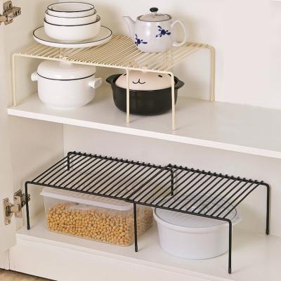 China Sustainable Telescopic space-saving storage rack shelf Household adjustable shelf storage rack retractable kitchen shelf organizer for sale