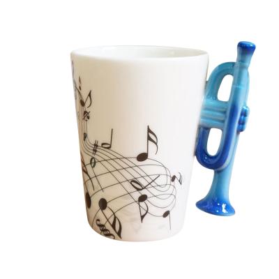 China Tarpul 7.1oz Disposable Musical Notes Design Ceramic Coffee Cup Music Mug Gift For Friend for sale