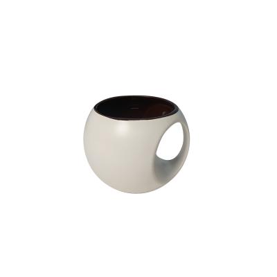 China Sustainable Tarpul Round Mug With White Outside And Brown Inside Coffee Mugs for sale