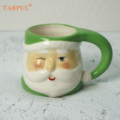 China Viable Ceramic Mugs Coffee Cup Festival Gift Mug Breakfast Milk Cup Santa Christmas Creative 3D Christmas Mug for sale