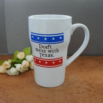 China 20 Ounce Large Capacity Ceramic Beer Disposable Tarpul White Color Custom Mugs for sale