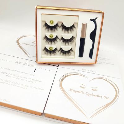 China Hot Selling Natural 3D Mink Magnetic Eyelash Private Label Eyelash Magnetic Box for sale