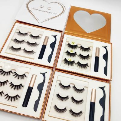 China Deeply Wholesale 2021 10 Pairs Magnetic Eyelashes Set Magnetic Eyelashes With Eyeliner Magnetic Eyelash Lashes Packaging for sale