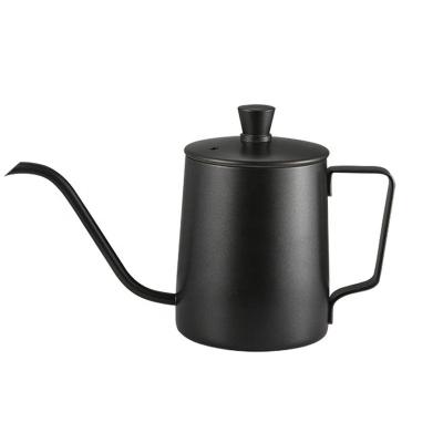 China Long Sustainable Small Fine Stainless Steel Coffee Maker Pour Over Drip Coffee Pot Tea Coffee Kettle With Lid for sale