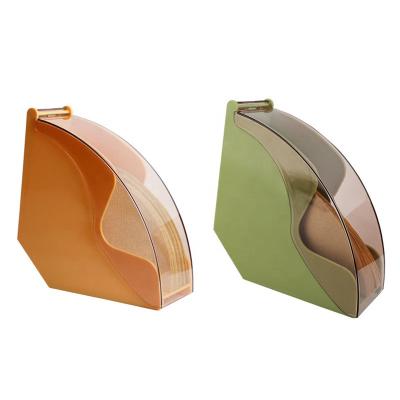 China Viable High Quality Hand Brewed Coffee Accessories Dust Proof Acrylic Propeller Shaped Paper Holder With Cover Filter Paper Storage Box for sale