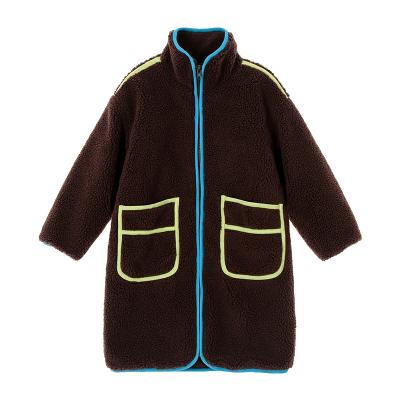 China Custom Made Breathable Colorful Teddies Long Coat Faux Shearling Coat Kids Winter Warm Coats For Kids for sale