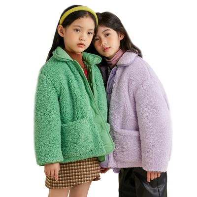 China Breathable Korean Teddy Coat Winter Coats Korean Design Faux Shearling Jacket Warm Kids Coats for sale