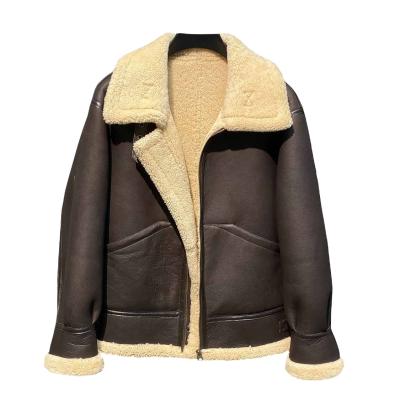 China Real custom made high quality classic lamb fur jacket shearling coat for men for sale