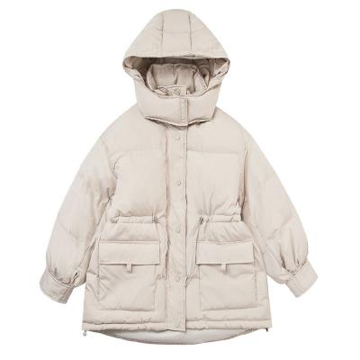 China Competitive Price Breathable White Female Winter Wind Proof Snow Wear Thick Jacket Down Coat for sale