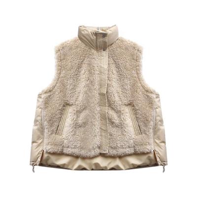 China Breathable Cheap Custom Design Korean Women's New Winter Vest Warm Casual Vest Shearling Down Coat Vest for sale